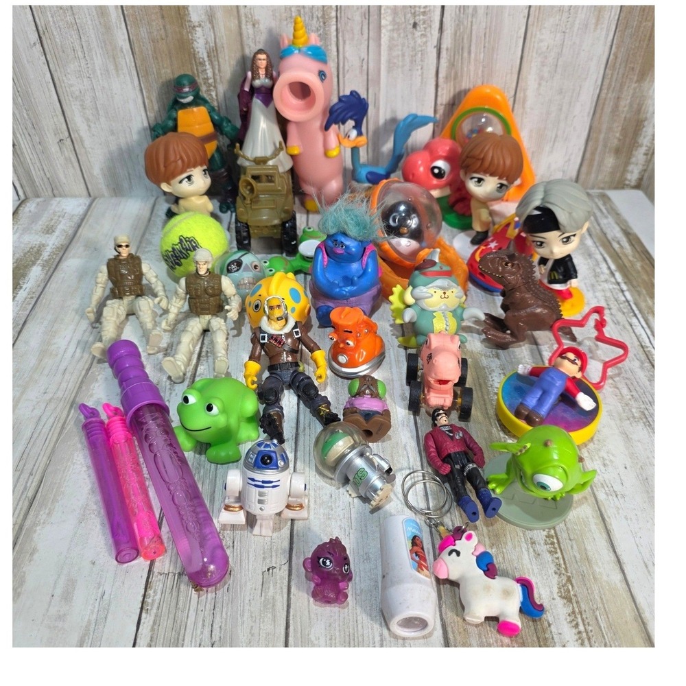 Mixed Toy Lot 36pc Star Wars Mario TMNT Monsters Inc Action Figures Novelties